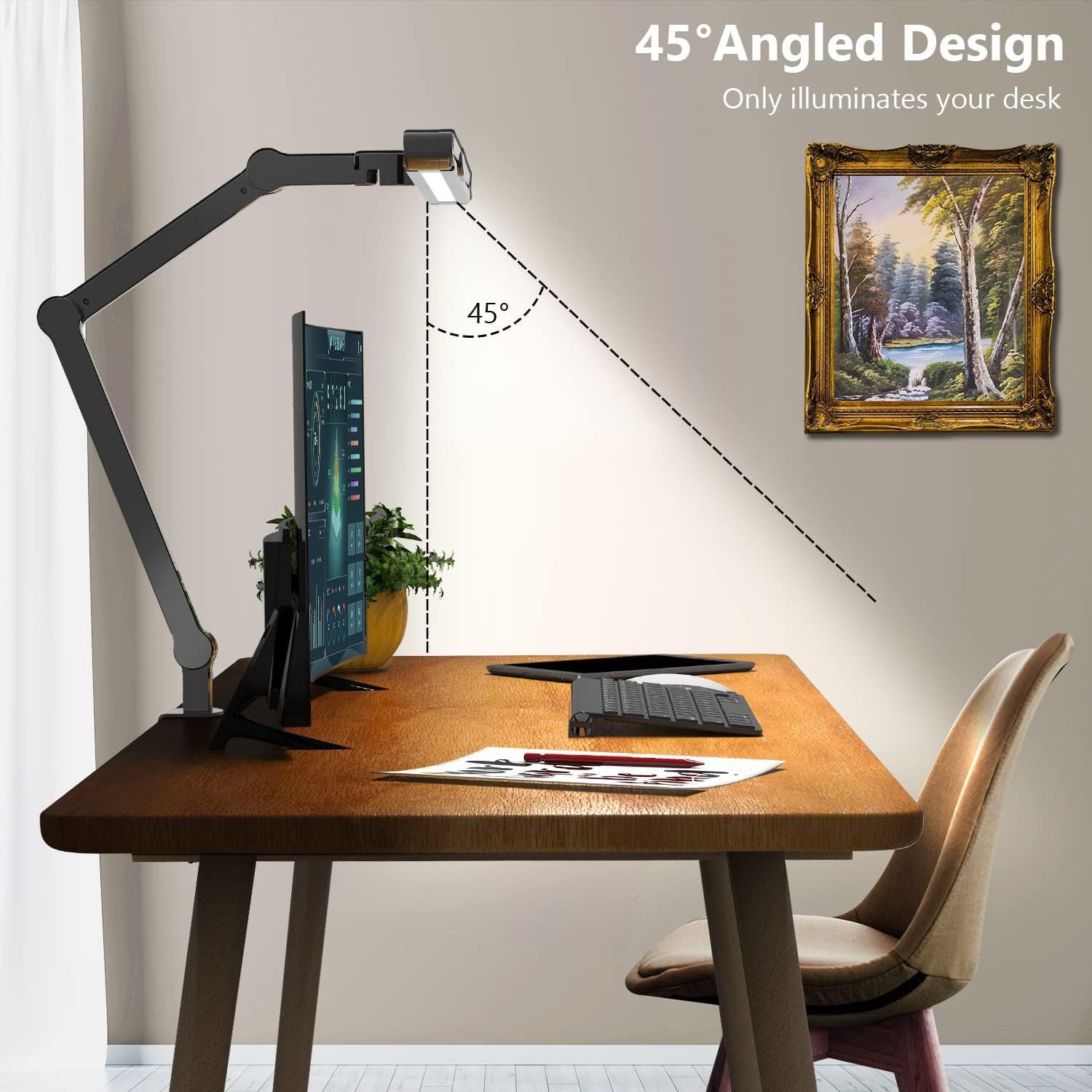Eye-Caring Desk Lamp with Remote for Reading & Drawing